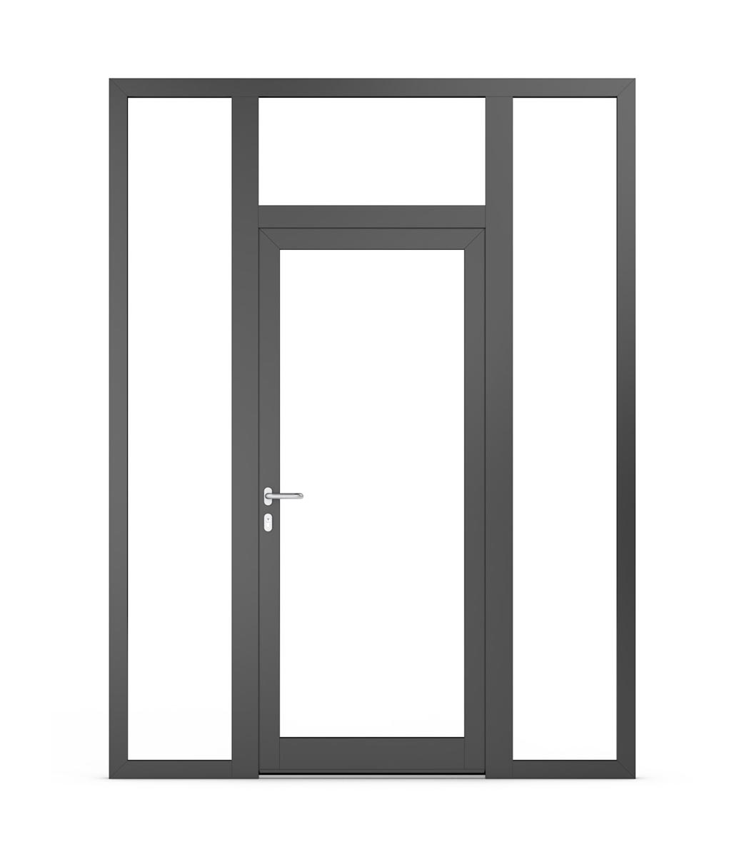 Fanlights in aluminium doors